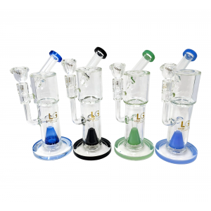 9" Loud Cloud Glass Side Car Tornado Perc Water Pipe W/ Banger - [ TE-108]